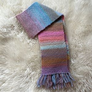 Handmade crochet rainbow scarf